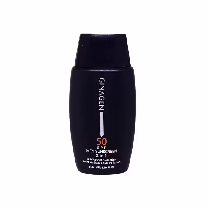 کرم ضد آفتاب بدون رنگ ژیناژن SPF 50 مدل 3in1 ‌مناسب برای انواع پوست حجم 50 میلی‌لیتر