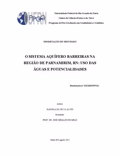 خرید و دانلود نسخه کامل کتاب O SISTEMA AQUÍFERO BARREIRAS NA ﻿ REGIÃO DE PARNAMIRIM, RN: USO DAS ﻿ÁGUAS E POTENCIALIDADES