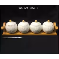 ست چهار عددی ادویه خوری پایه بامبو ووگاتی