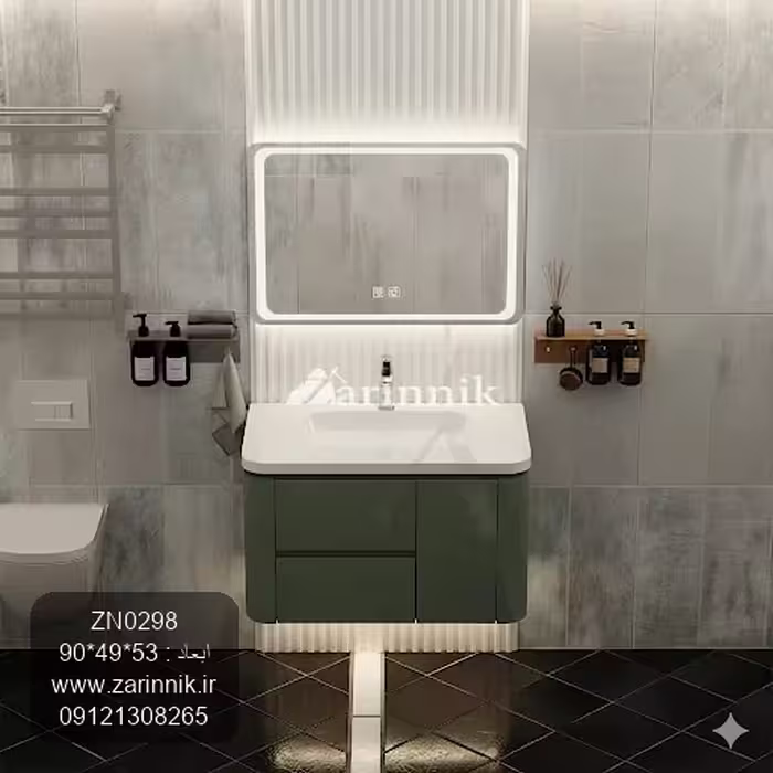 روشویی کابینتی مدرن سبز زرین نیک کد ZN0298