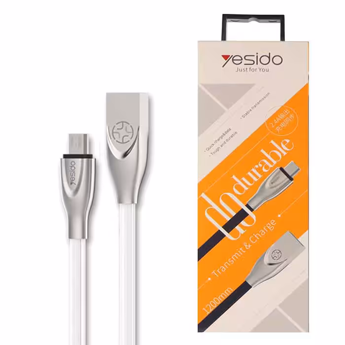 کابل USB به microUSB یسیدو YESIDO CA16 طول 1.2 متر 2.4 آمپر