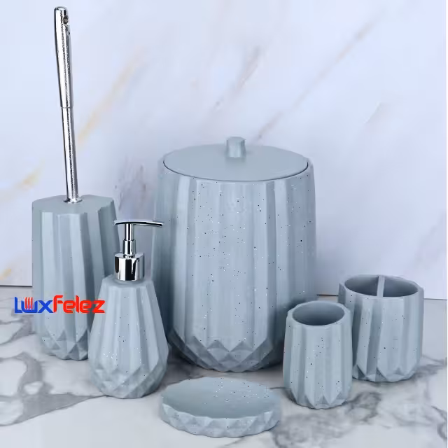 ست سرویس بهداشتی رزین راحیل کد92شش پارچه
