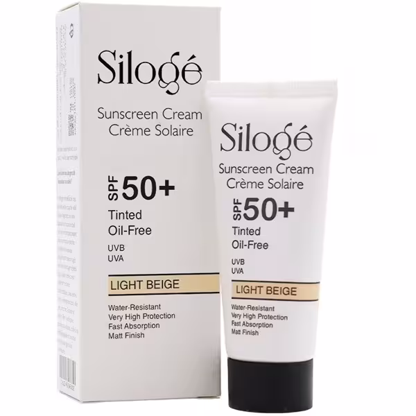 کرم ضدآفتاب فاقد چربی SPF50 رنگ بژ روشن سیلوژه 40 میلی لیتر | Siloge SPF50 Sunscreen For Oily Skin Cream 40 ml