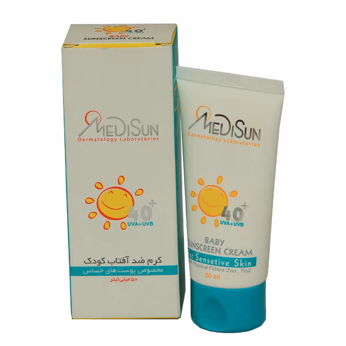 کرم ضد آفتاب کودک مدیسان  SPF40 مناسب پوست حساس 50میل