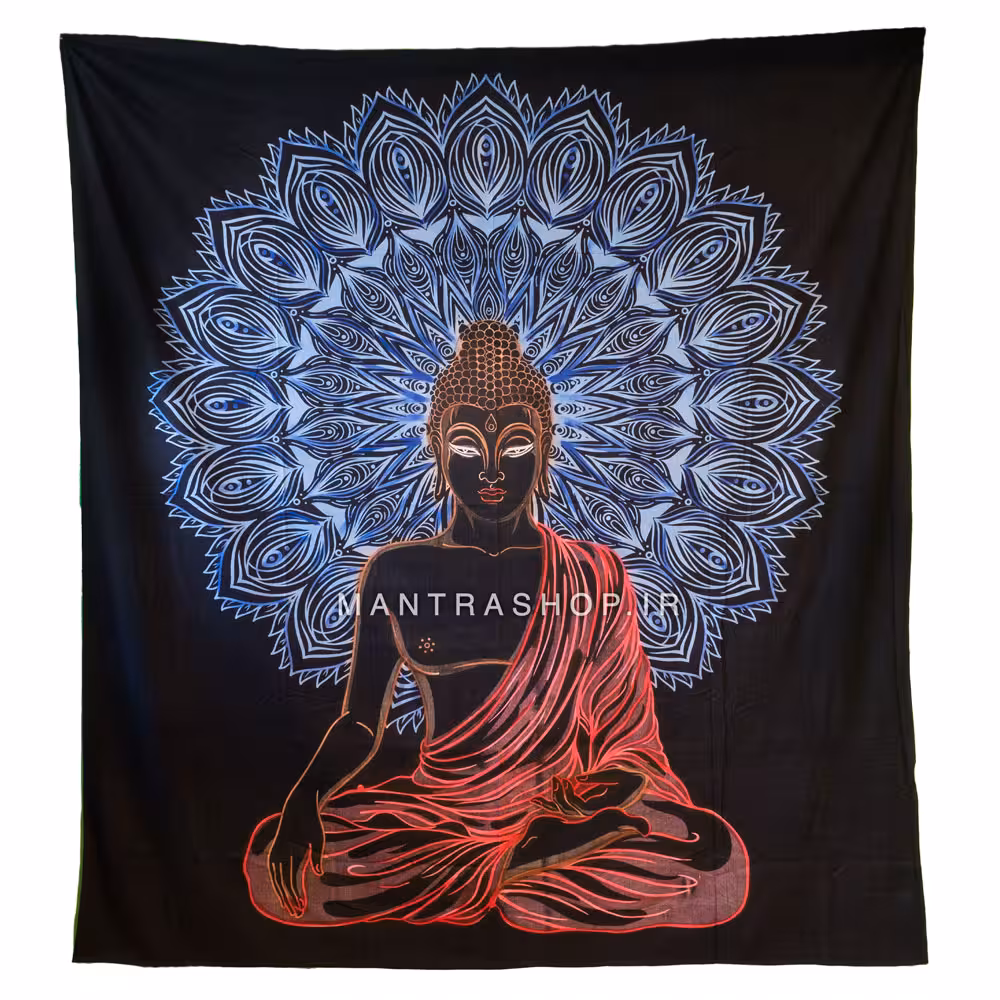 بکدراپ تپستری هندی طرح مدیتیشن (روتختی دو نفره) کد 507