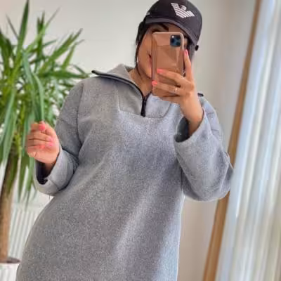 بلوز بافت نیم زیپ