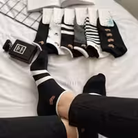 جوراب مچی طرح تدی سیاه و سفید