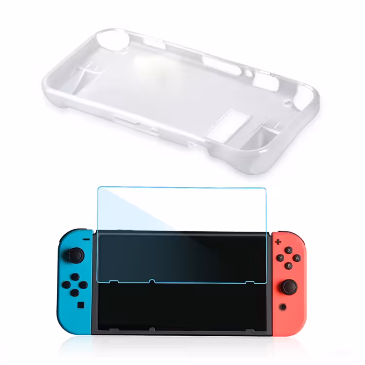 خرید محافظ صفحه نمایش و قاب کریستالی نینتندو سوییچ Nintendo Switch 2 in 1 Protective Crystal Cover Kit با بهترین قیمت