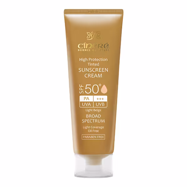 کرم ضد آفتاب رنگی سینره مدل بژ روشن مناسب انواع پوست SPF50 حجم 50 میل