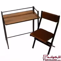 ست میز تحریر و صندلی پارچه ای مدل تاشو دانشجویی پنجره ای کد 62
