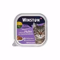 ووم گربه برند وینستون Winston با طعم مرغ و هویج وزن 100گرم