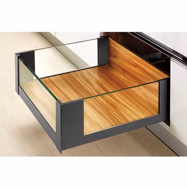 ریل اسلیم شیشه اینر ارتفاع بلند با براکت و فرانت شیشه فانتونی | یراقینو | پخش عمده یراق آلات کابینت، کمد و آشپزخانه