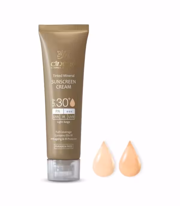 کرم ضد آفتاب رنگی SPF30 سینره فاقد چربی مناسب پوست های حساس 50 میلی لیتر