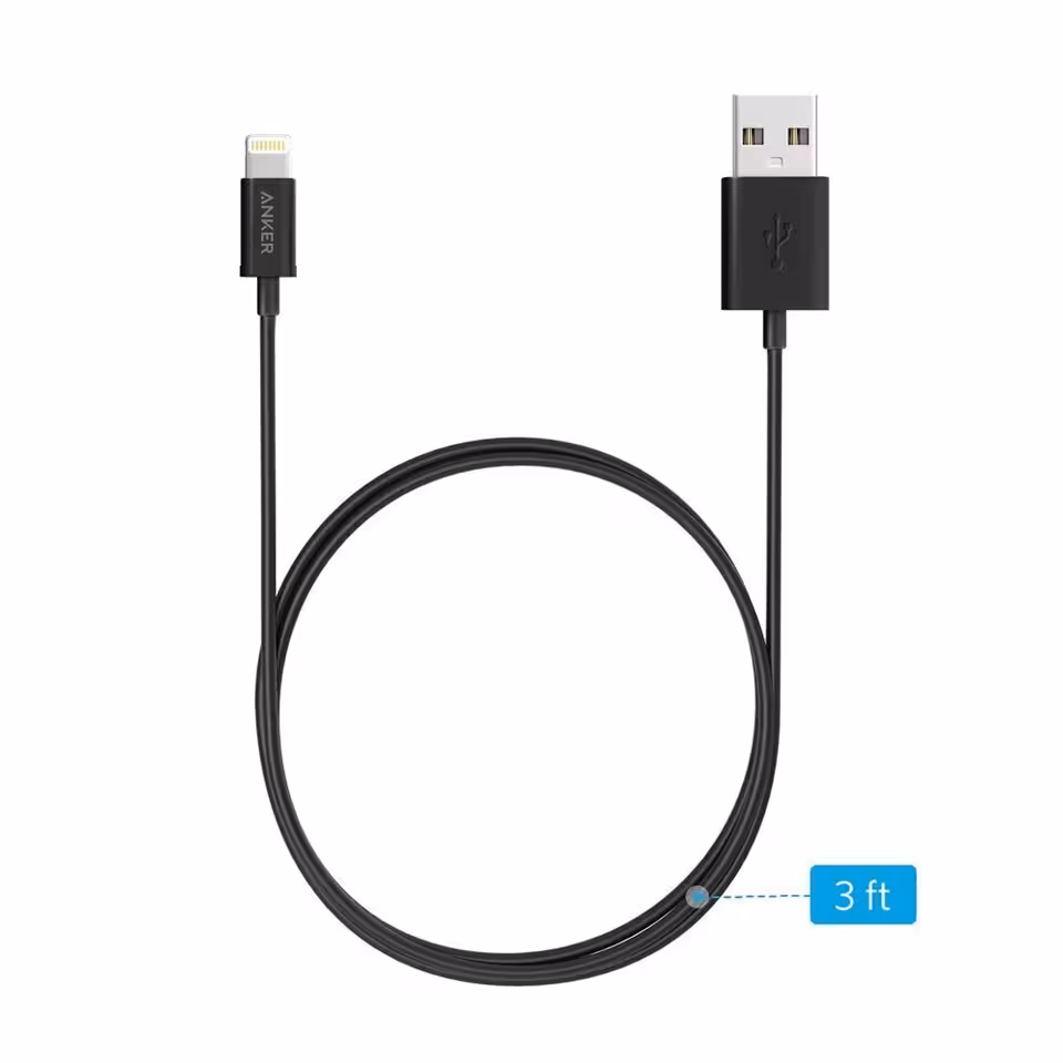 کابل تبدیل USB به لایتنینگ انکر مدل A7101 طول 0.9 متر