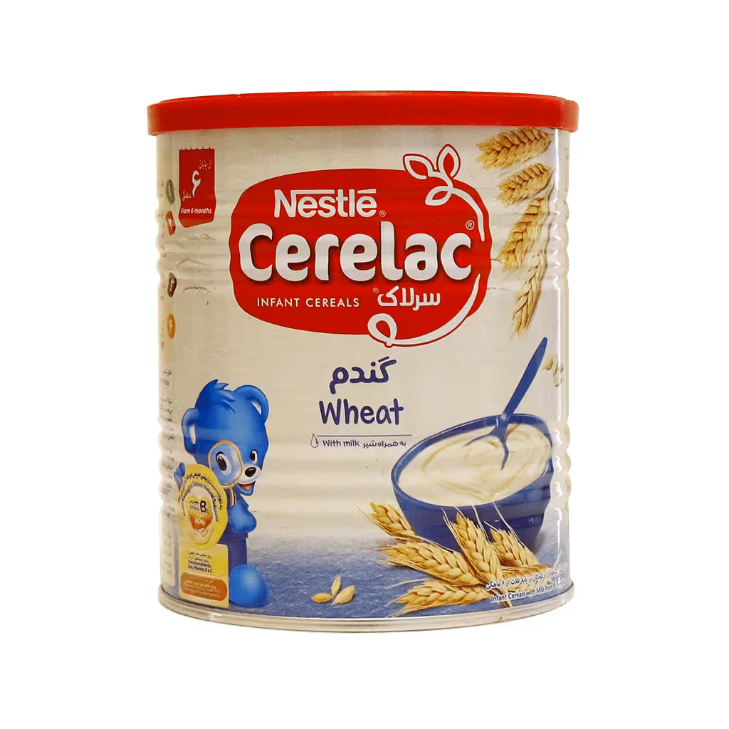 سرلاک گندم به همراه شیر مناسب کودکان از پایان 6 ماهگی 400 گرم