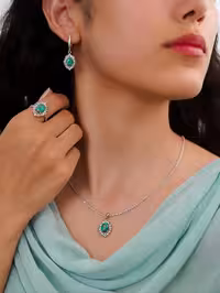 نیمست فیروزه اصل نیشابوری نقره جواهری کد 00356