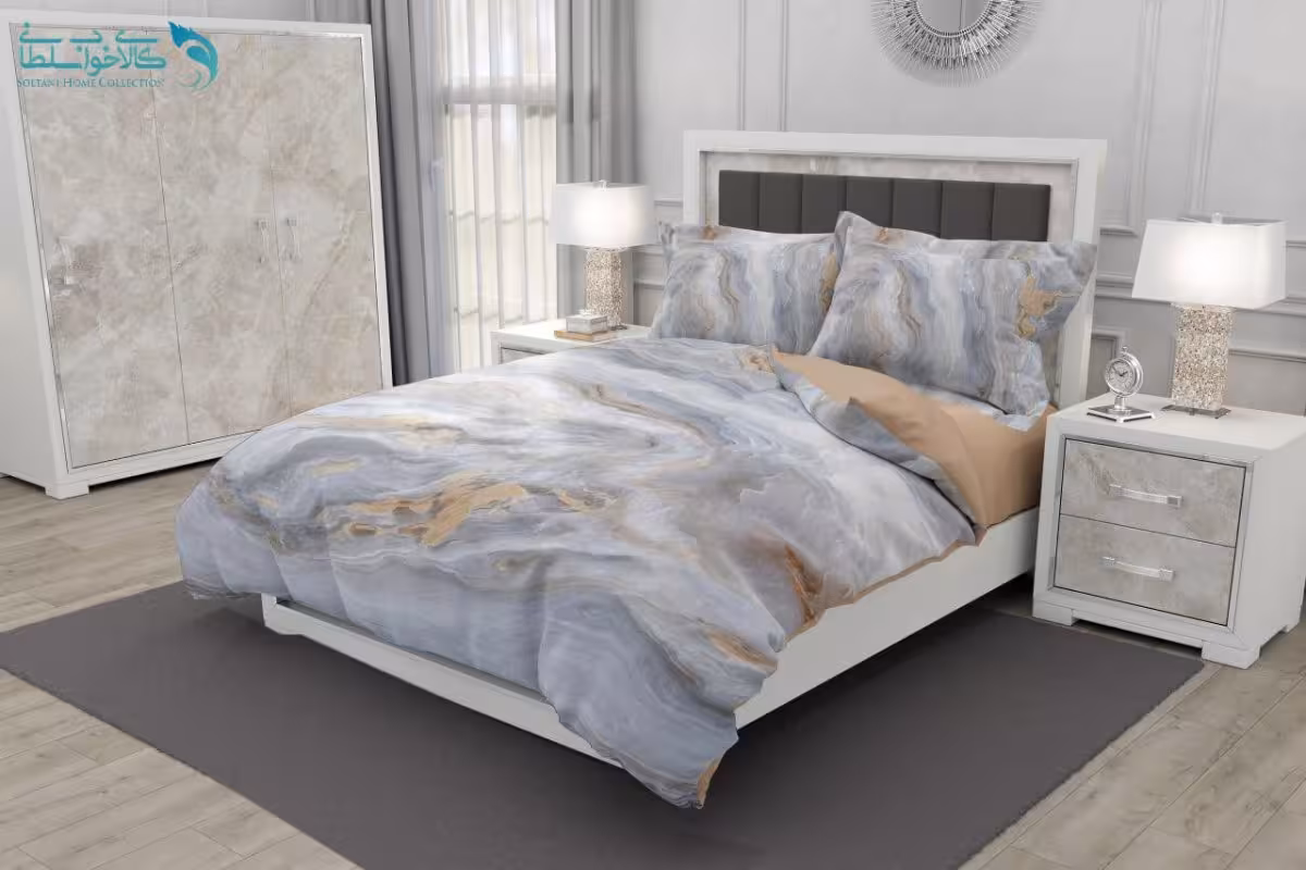 روتختی طرح آبرنگی طوسی برند Turkev کد K342