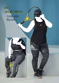 ست سه تیکه سایز بزرگ ورزشی زنانه adidas کد 002