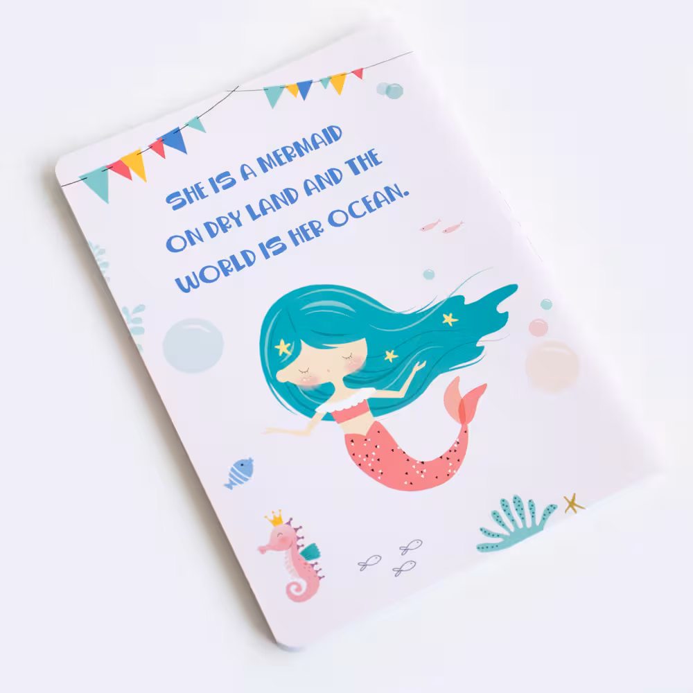 دفتر خط دار طرح پری دریایی صورتی کیچ بوک (KITSCH BOOK)