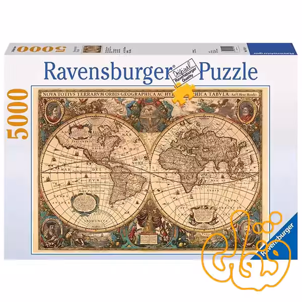 پازل 5000 قطعه رونزبرگر نقشه جهان عتیقه هنریکوس هوندیوس 1630 Antique World Map Henricus Hondius 1630 17411