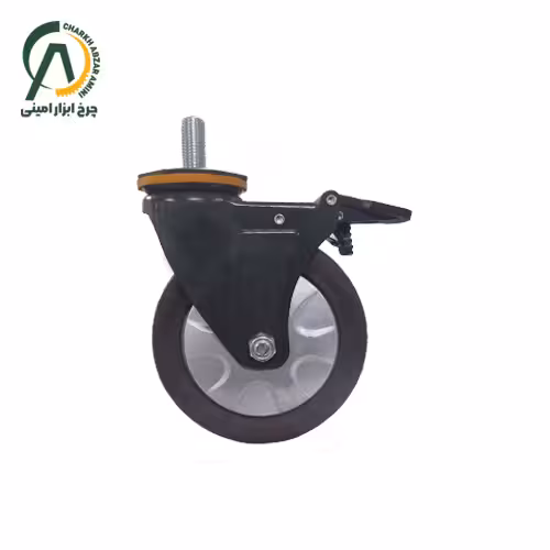 چرخ ورقی S102 پیچی گردان ترمزدار قطر 75 میلی متر