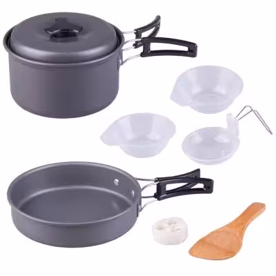 ظروف قابلمه ماهیتابه Cooking Set مدل DS-200 دسته مشکی