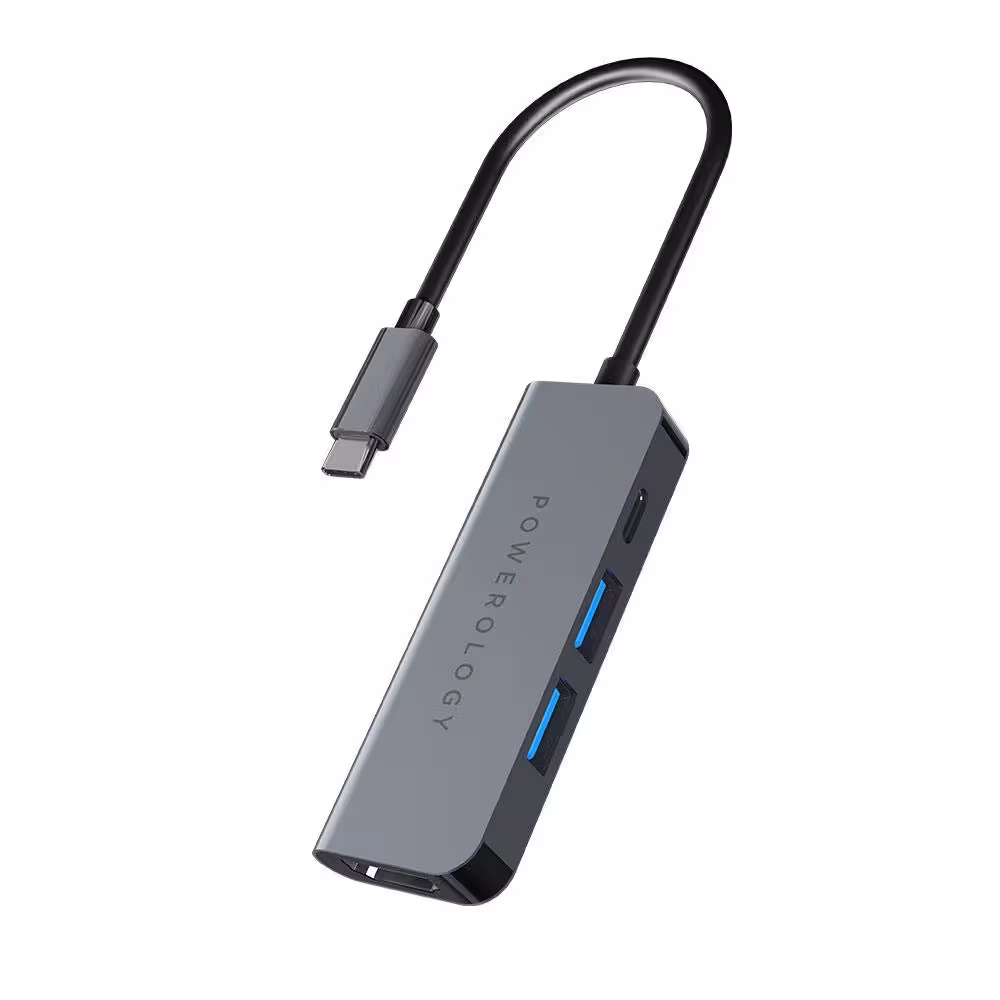 هاب POWEROLOGY با 4 پورت USB-C Hub HDMI USB 3.0