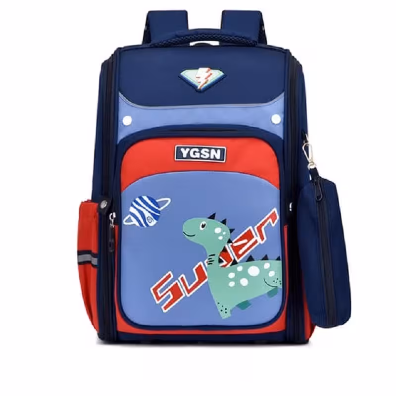 کوله پشتی طرح دایناسور باکسی به همراه جامدادی   وارداتی