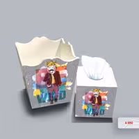 ست سطل و جا دستمال چوبی کودک طرح شیر عصبانی کد A3092