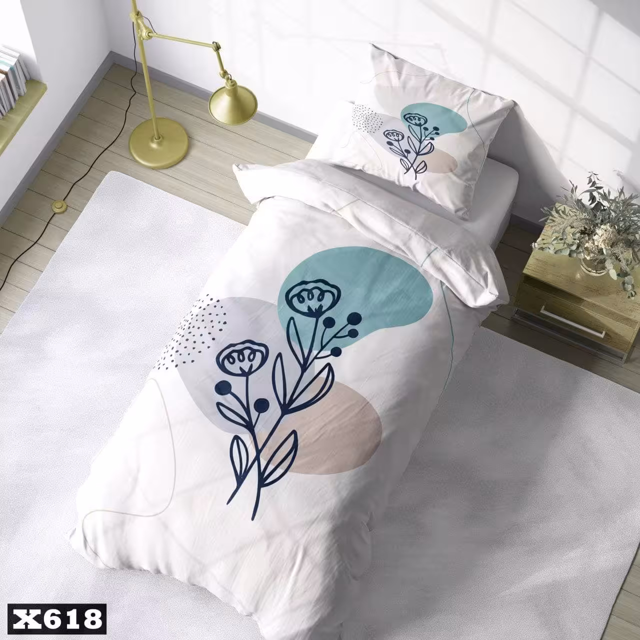 سرویس لحاف روتختی 1 نفره سه بعدی کالای خواب متین کد X 618
