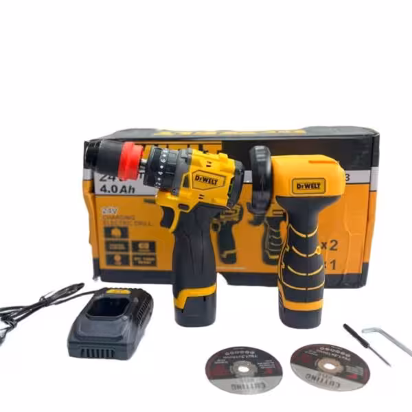 پک دو قلو دریل و فرز مینیاتوری دیوالت مدل 24V MAX