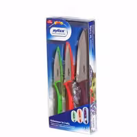 ست 3 عددی چاقو زایلیس | مدل E72404 | ست چاقوی آشپزخانه حرفه‌ای | تیغه‌های فولاد ضد زنگ | دسته‌های ارگونومیک | شامل چاقوی سرآشپز، چاقوی همه‌کاره و چاقوی میوه‌خوری | ابزار ضروری آشپزخانه