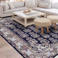فرش پاتریس 1200شانه  طرح رقصان سرمه ای قالیچه 4متری