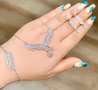 سرویس نقره جواهری زنانه کد 60244