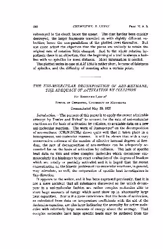 خرید و دانلود نسخه کامل کتاب The Uni-Molecular Decomposition of Azo-Methane; the Adequacy of Activation by Collision
