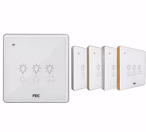 کلید کولر آبی هوشمند لمسی پنل کریستالی سفید FEC کد SW-03-AC