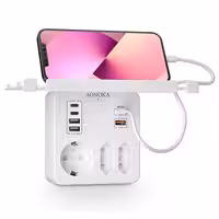 آداپتور برق USB دیواری 9 پورتی 18 واتی AONOKA