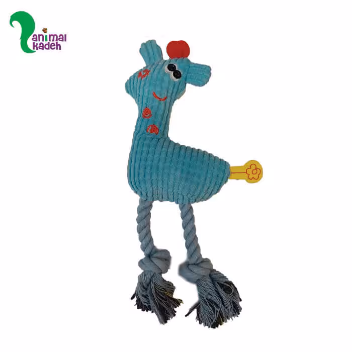 اسباب بازی سگ و گربه عروسک زرافه آبی صدادار