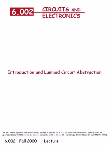 خرید و دانلود نسخه کامل کتاب Circuits and Electronics: Lecture Notes
