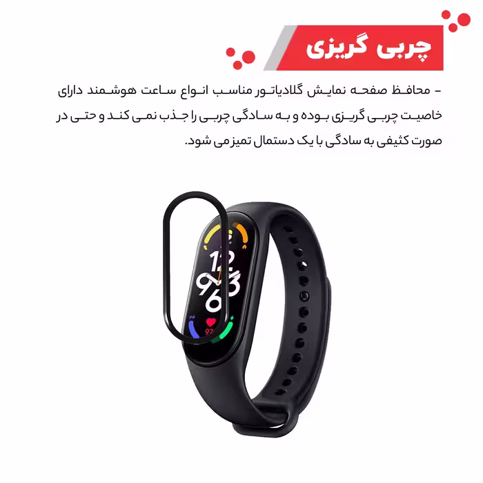 محافظ صفحه نمایش گلادیاتور مدل GWP1000 مناسب برای ساعت هوشمند شیائومی Mi Band 7