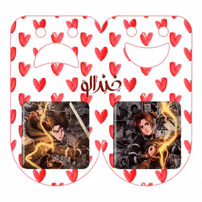 پیکسل خندالو مدل آکرمن و ساشا براوس انیمه اتک آن تایتان کد 1100210997 مجموعه 2 عددی