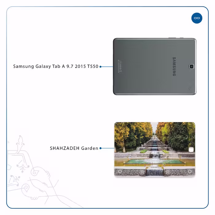برچسب پوششی ماهوت مدل SHAHZADEH-Garden مناسب برای تبلت سامسونگ Galaxy Tab A 9.7 2015 T550