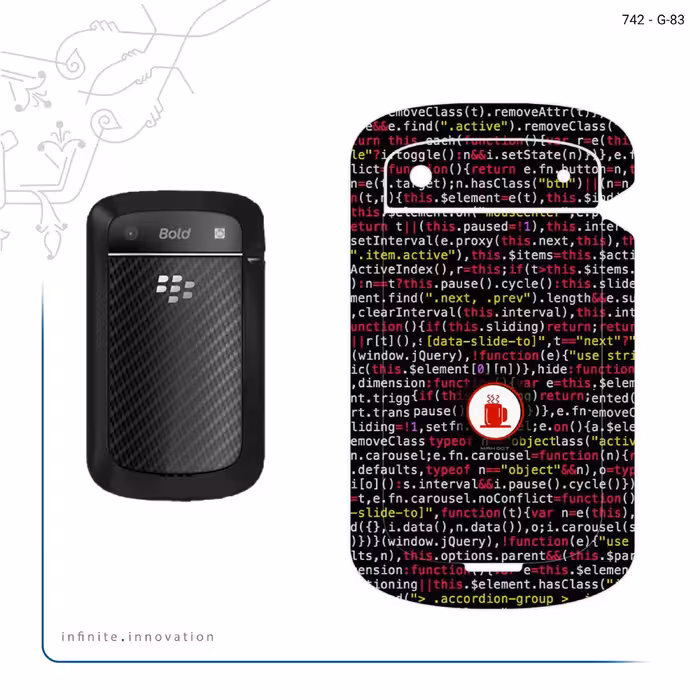 برچسب پوششی ماهوت مدل Programming 1 مناسب برای گوشی موبایل بلک بری Bold Touch 9900