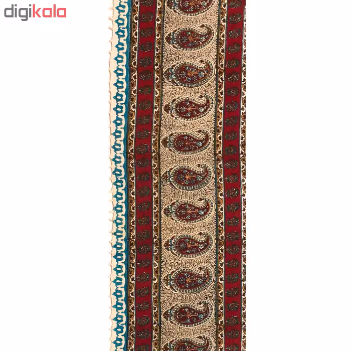 رومیزی قلمکار ممتاز اصفهان اثر عطريان طرح گل صدپر قاجار مدل G119سایز ۱۰۰*۱۰۰ سانتی متر