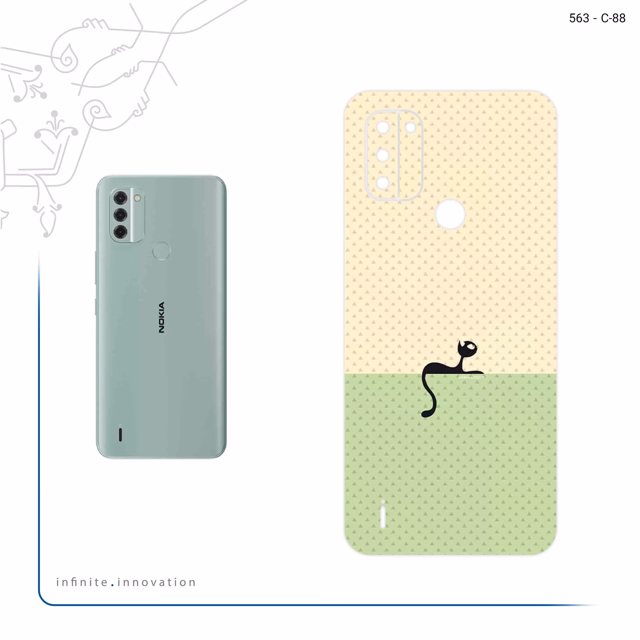 برچسب پوششی ماهوت مدل Minimal Internet Cat Icon مناسب برای گوشی موبایل نوکیا C31