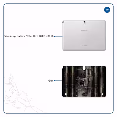 برچسب پوششی ماهوت مدل Gun مناسب برای تبلت سامسونگ Galaxy Note 10.1 2012 N8010