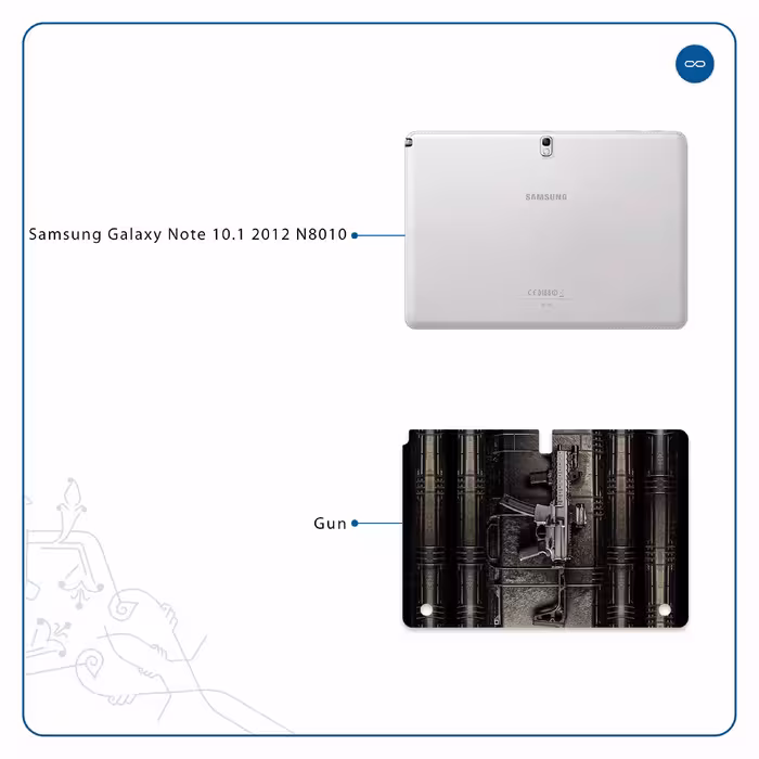 برچسب پوششی ماهوت مدل Gun مناسب برای تبلت سامسونگ Galaxy Note 10.1 2012 N8010