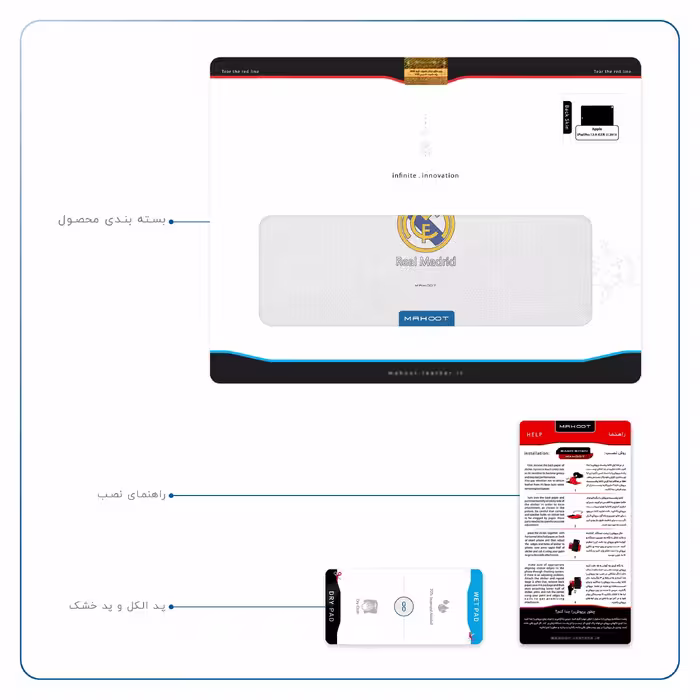 برچسب پوششی ماهوت مدل Real-Madrid مناسب برای تبلت اپل iPad Pro 12.9 (GEN 3) 2018 A1895