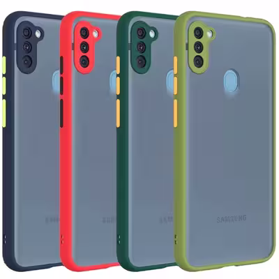 کاور مدل دکمه رنگی مناسب برای گوشی موبایل سامسونگ Galaxy A11