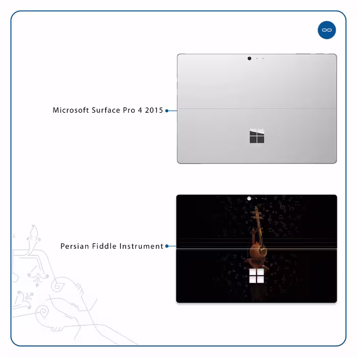 برچسب پوششی ماهوت مدل Persian Fiddle Instrument مناسب برای تبلت مایکروسافت Surface Pro 4 2015